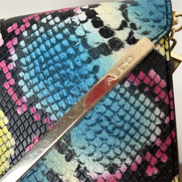 Aldo Wristlet Multicolor PUC Y2K Retro Style 90’s Faux Snakeskin Street style - Picture 7 of 10